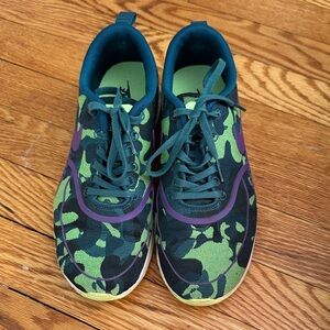 Nike Women's Sneakers - Green and Purple Camouflage